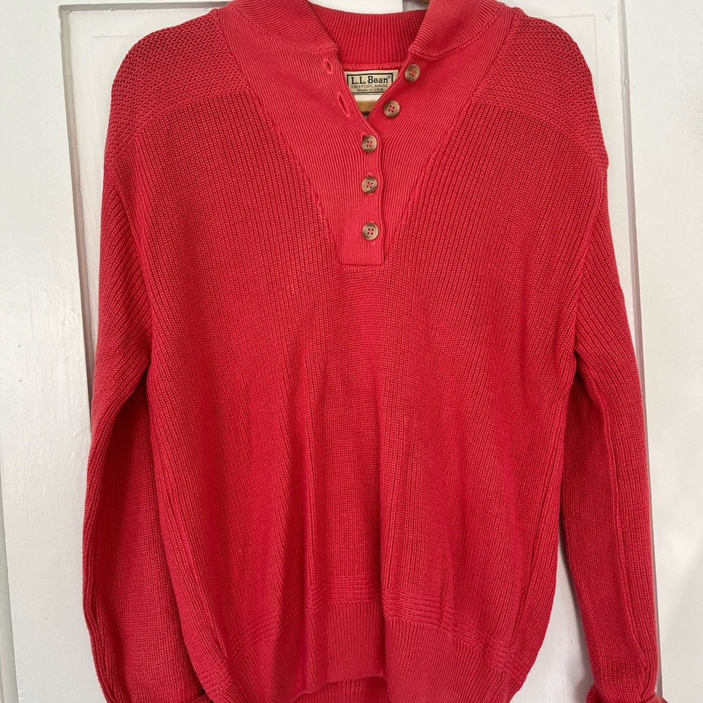 L.L. Bean Coral Knit Sweater